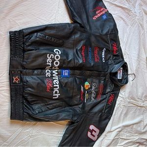 Rare 90s Black Dale Earnhardt leather jacket